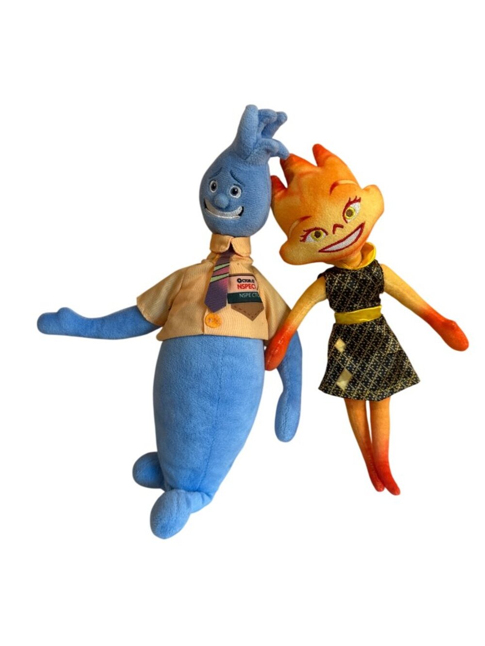Set of 2 Elemental Ember Lumen & Wade Ripple Plush Disney Pixar Movie 12"